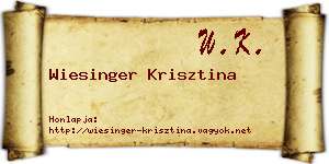 Wiesinger Krisztina névjegykártya